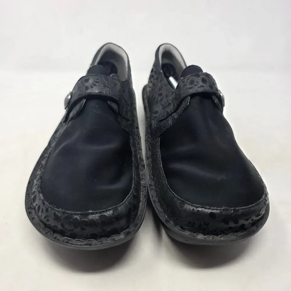 Alegria Black Leather Comfort Walking Shoes Hook & Loop Women’s Size 13